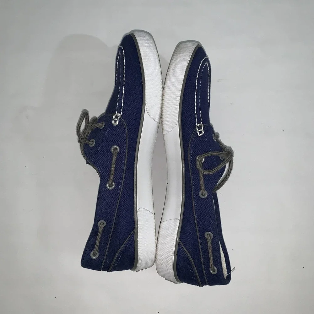 Polo Ralph Lauren Shoes Mens Size 12 Blue Canvas Boat Loafers Casual Comfort